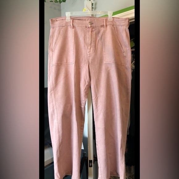 COPY - american eagle pink wide leg super stretch  jean - Picture 1 of 2